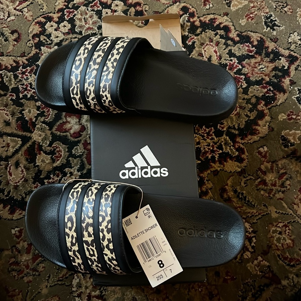 New in box Adidas women’s slides size 8